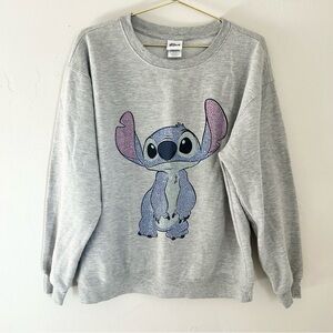 Disney Stitch Bedazzled Grey Sweatshirt